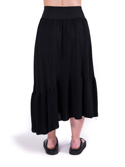 Asymmetrical Skirt with Ruffles on the Bottom