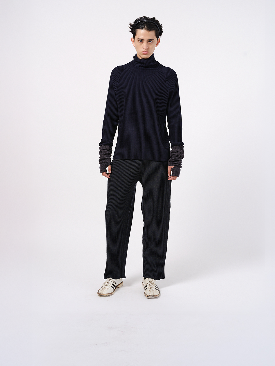 Relax ribbed trousers