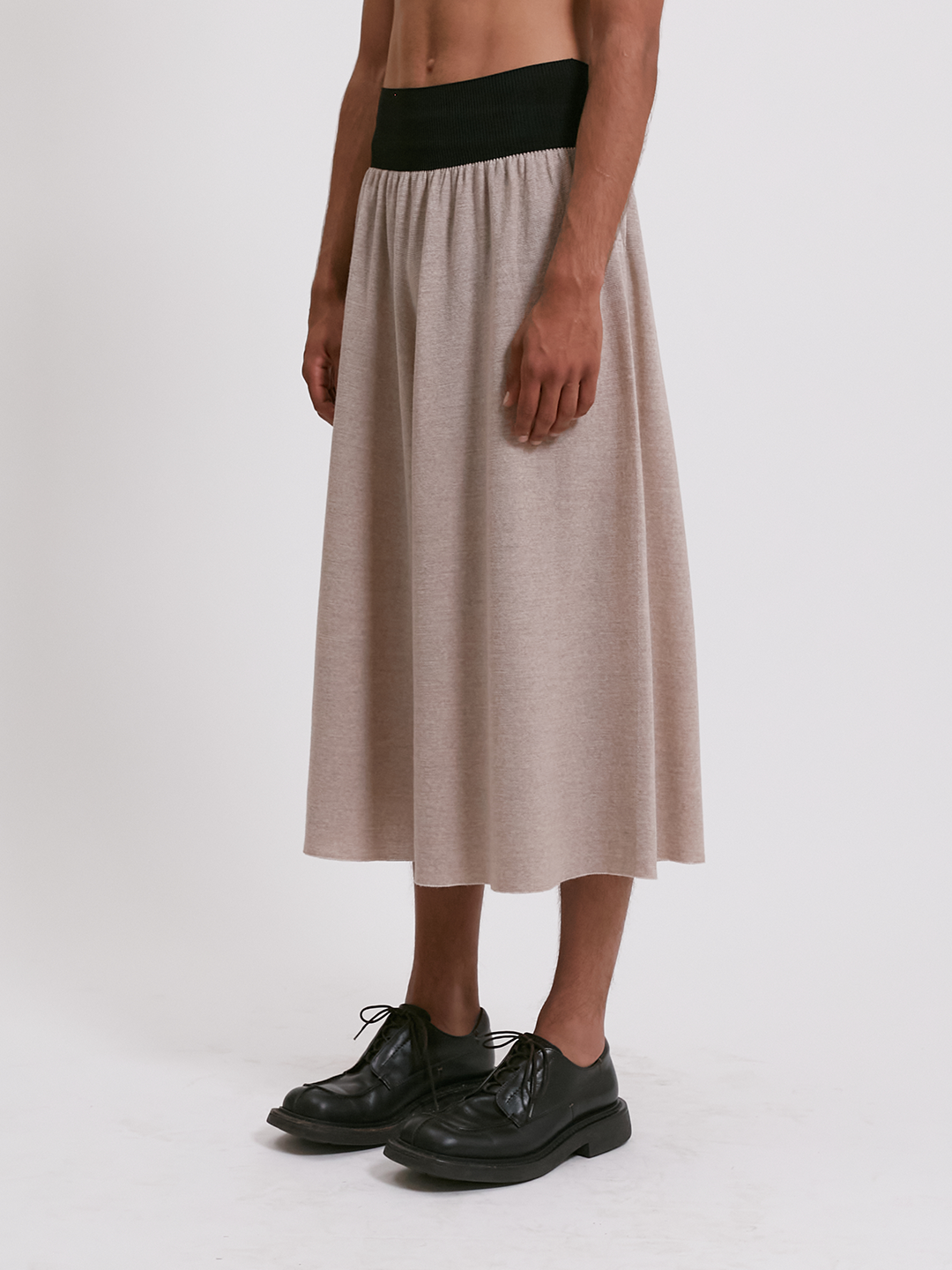 Light wool wide leg pants
