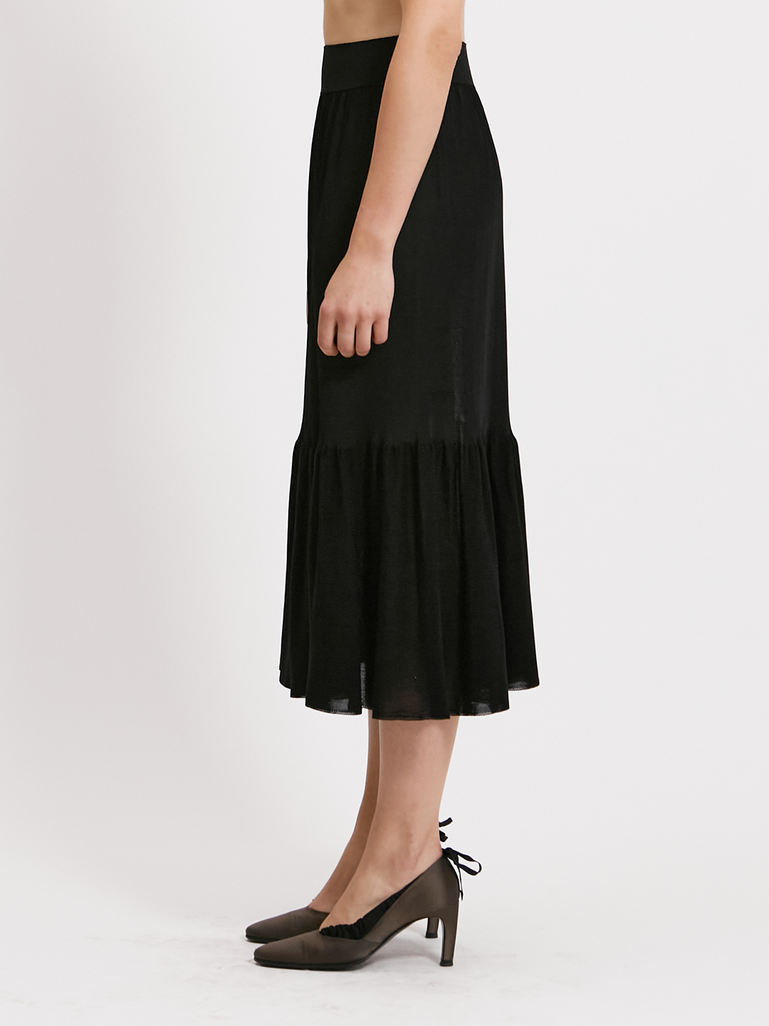 Viscose ruffle skirt