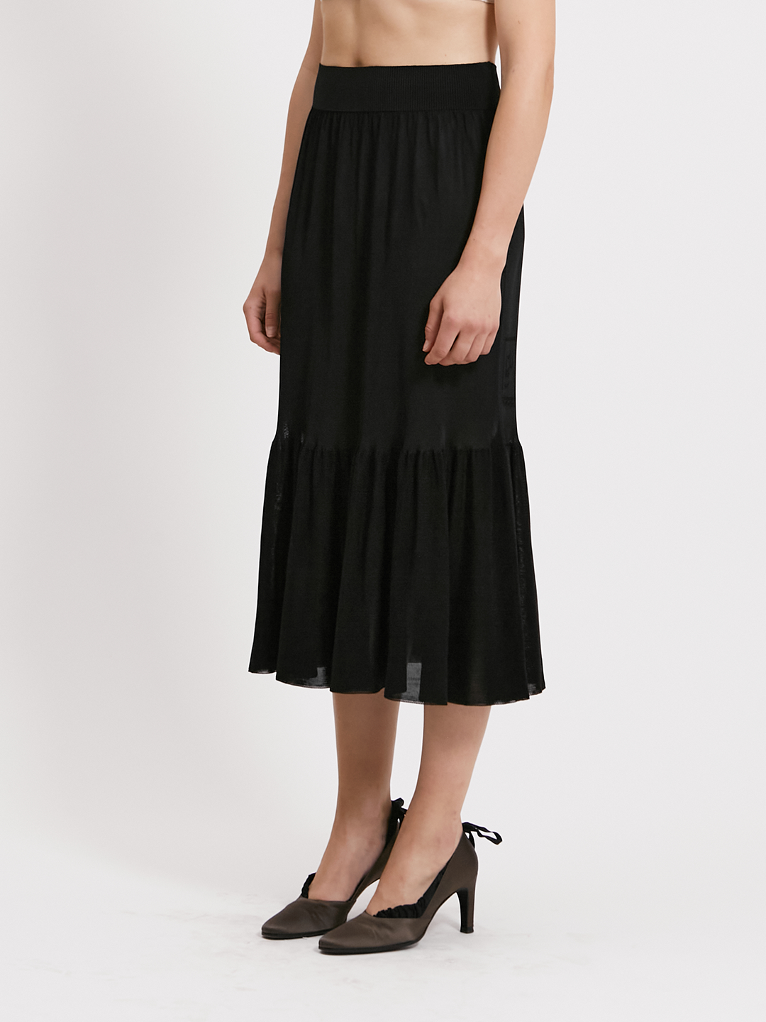Viscose ruffle skirt