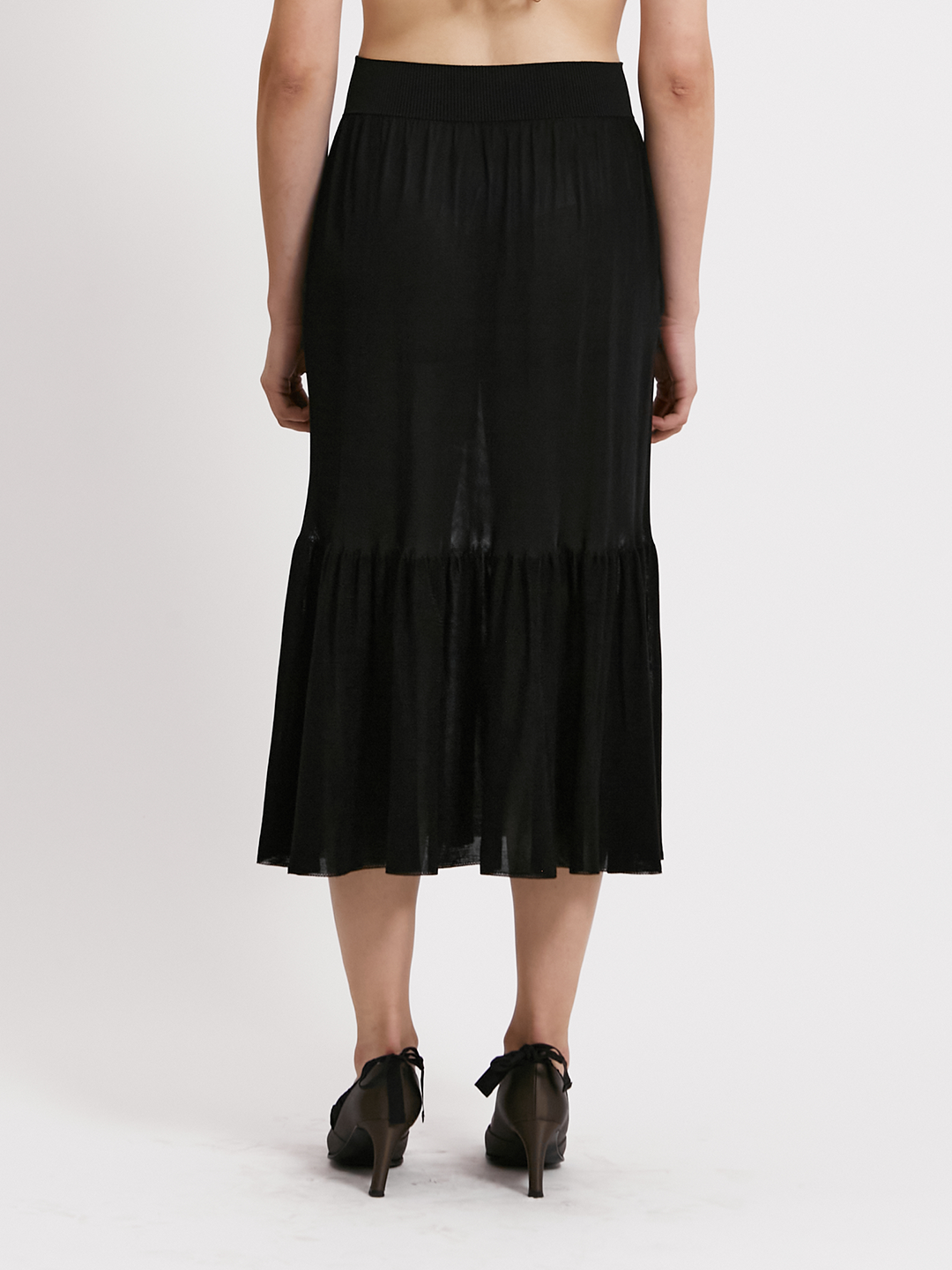 Viscose ruffle skirt