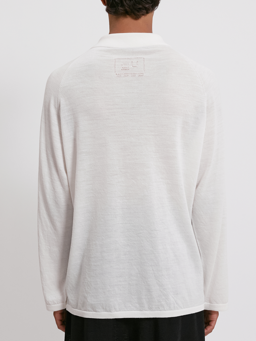 Long sleeves polo shirt in super light weight wool