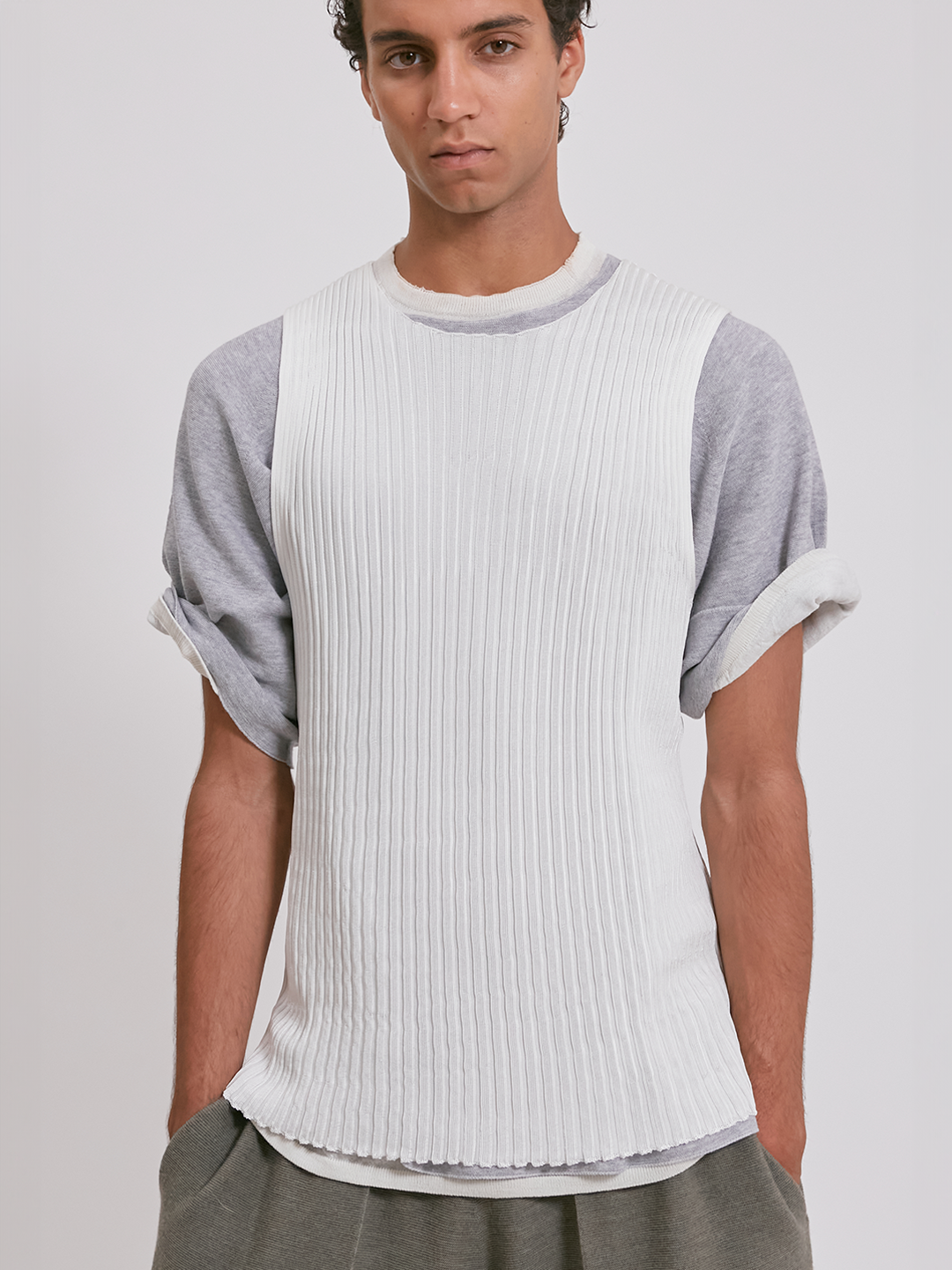 Viscose ribbed tank top