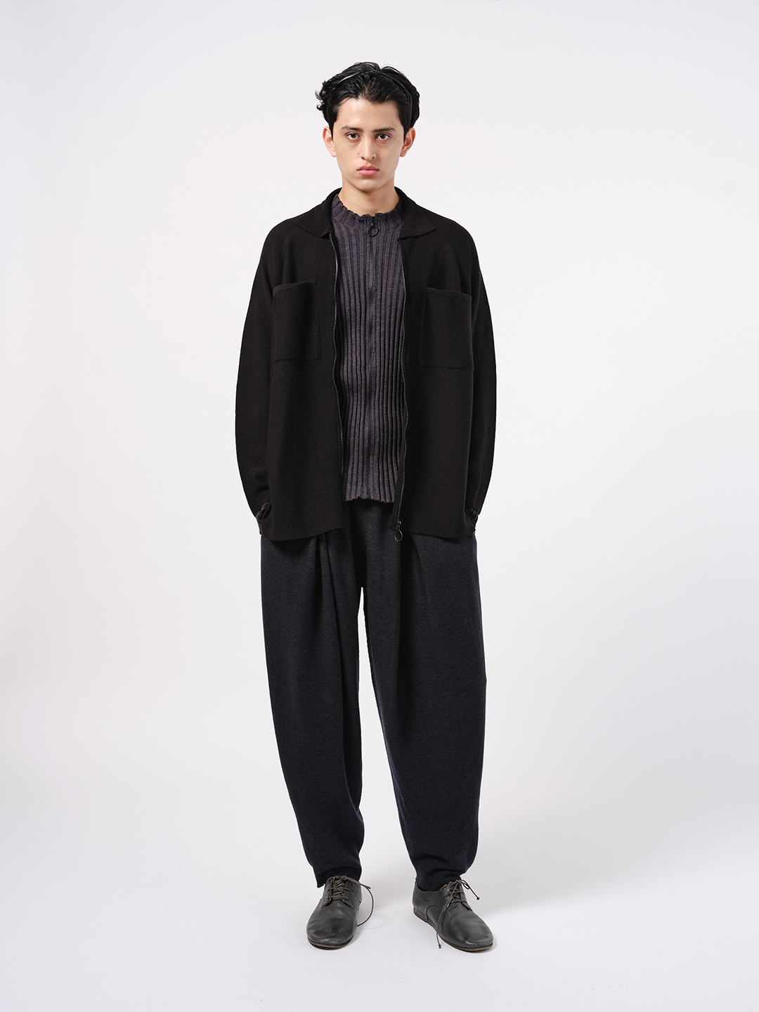 Inverted pleat trousers